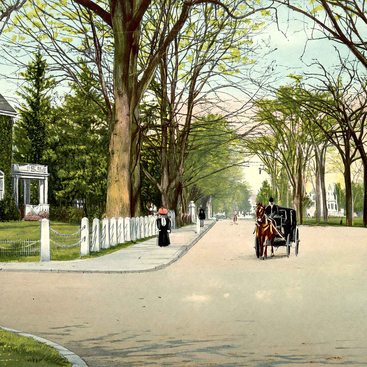 Chelsea Parade Norwich CT in 1908 Vintage Print (7 Sizes) - Retouched