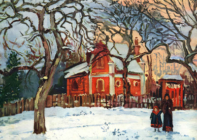 Chestnut Trees, Louveciennes, Winter Art Print 1872 by Pissarro (6 Sizes)