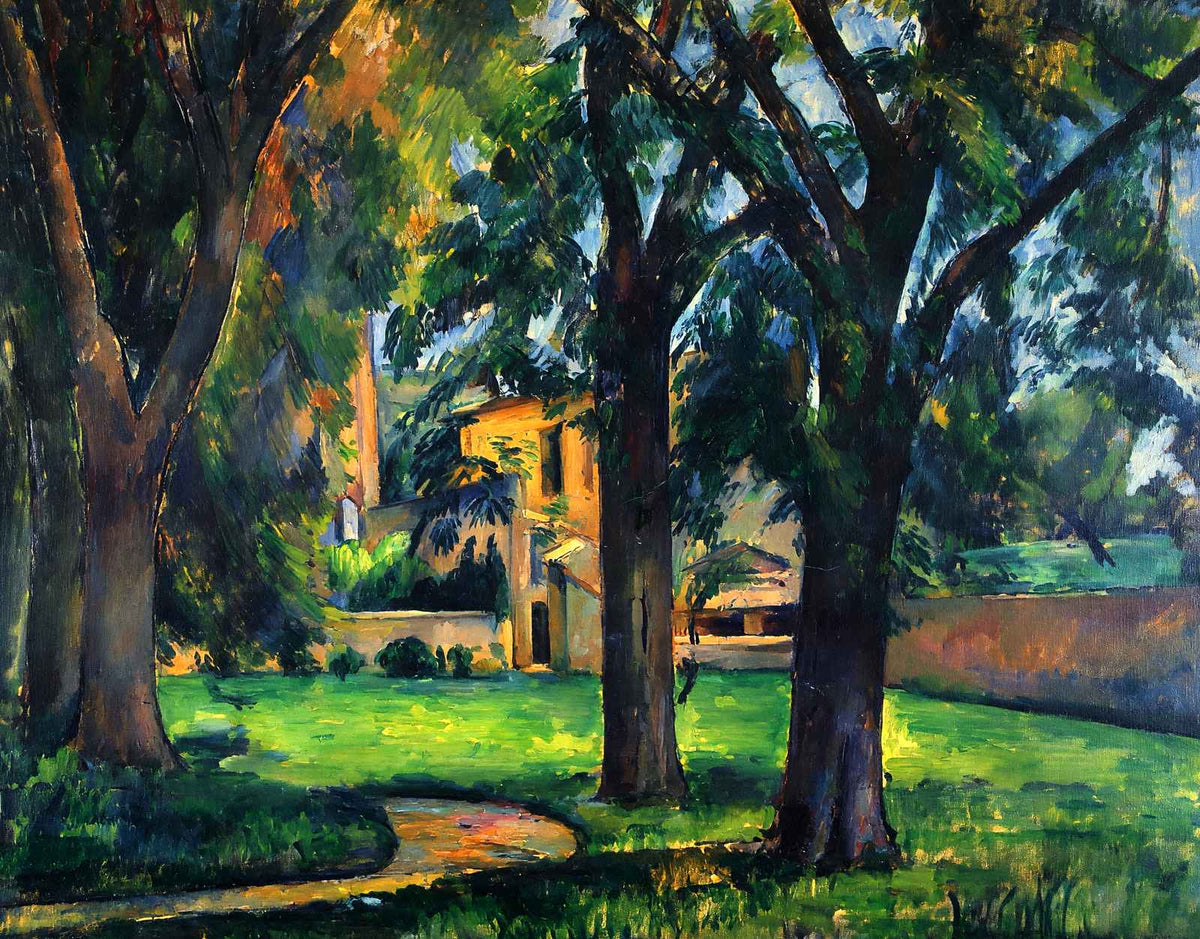 Chestnut Tree and Farm Fine Art Print 1885 Painting by Paul Cezanne (6 Sizes)