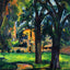 Chestnut Tree and Farm Fine Art Print 1885 Painting by Paul Cezanne (6 Sizes)