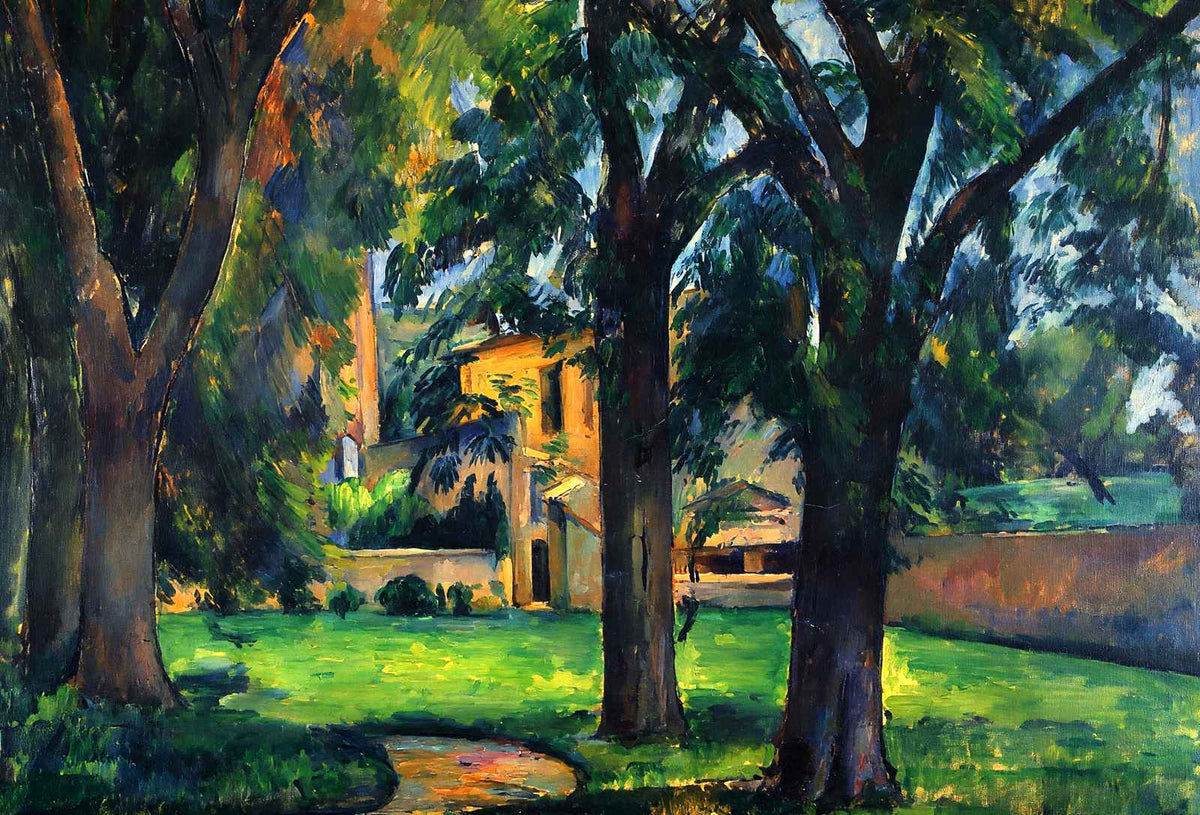 Chestnut Tree and Farm Fine Art Print 1885 Painting by Paul Cezanne (6 Sizes)