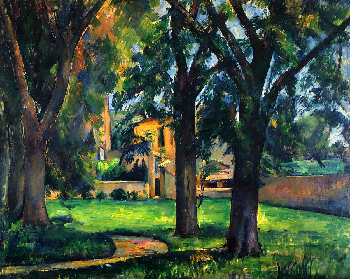 Chestnut Tree and Farm fine art print by Paul Cezanne (1885)