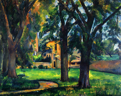 Chestnut Tree and Farm fine art print by Paul Cezanne (1885)