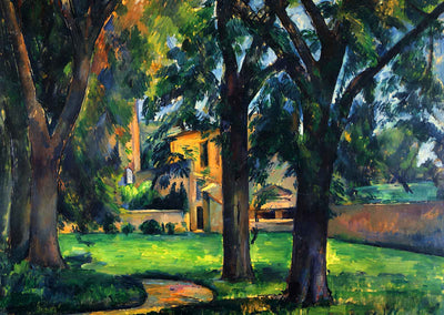 Chestnut Tree and Farm Fine Art Print 1885 Painting by Paul Cezanne (6 Sizes)