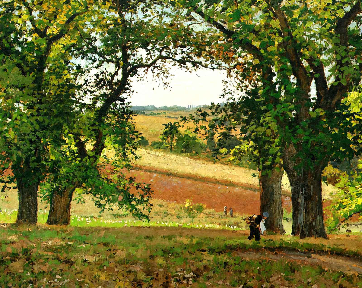 Chestnut Trees at Osny fine art print by Camille Pissarro (1873)