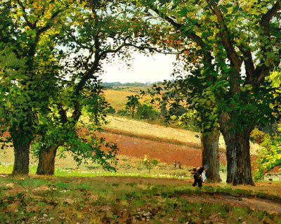 Chestnut Trees at Osny fine art print by Camille Pissarro (1873)
