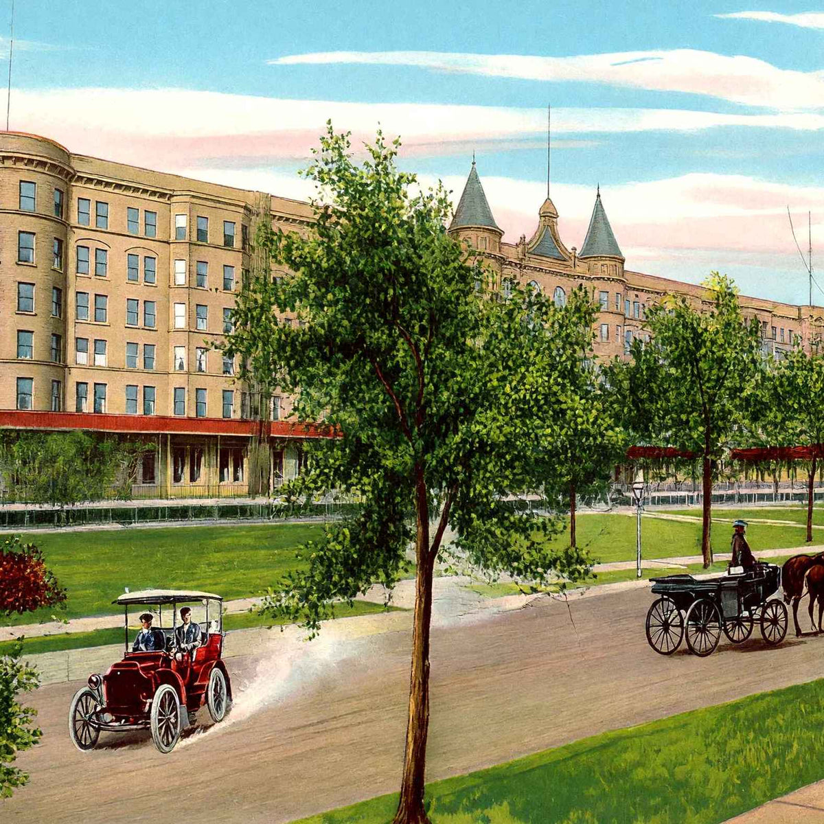 Chicago Beach Hotel in 1905 Vintage Print (7 Sizes) - Restored