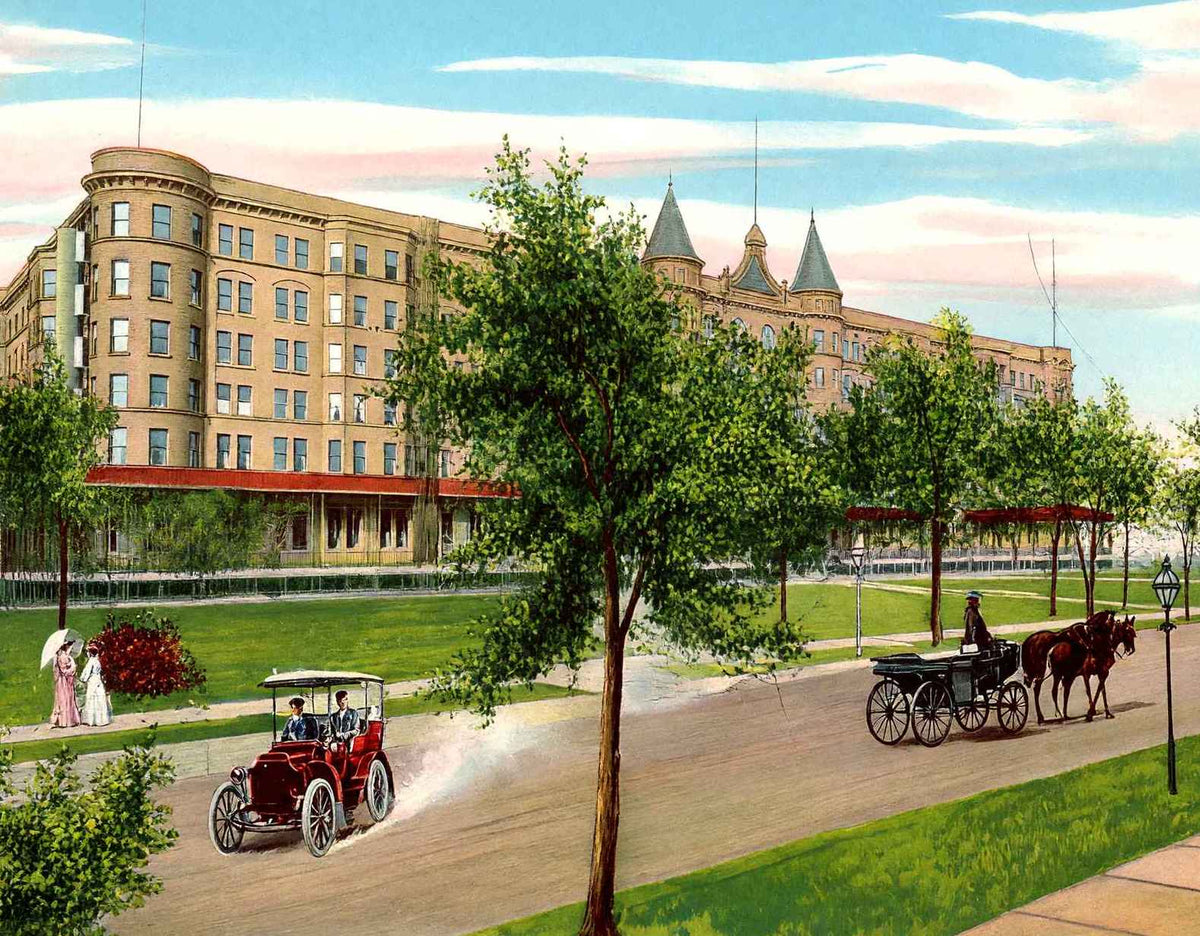 Chicago Beach Hotel in 1905 Vintage Print (7 Sizes) - Restored