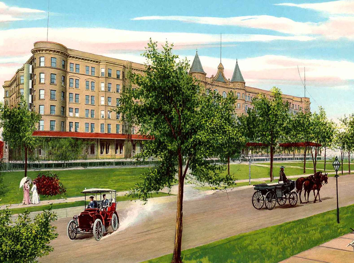 Chicago Beach Hotel in 1905 Vintage Print (7 Sizes) - Restored