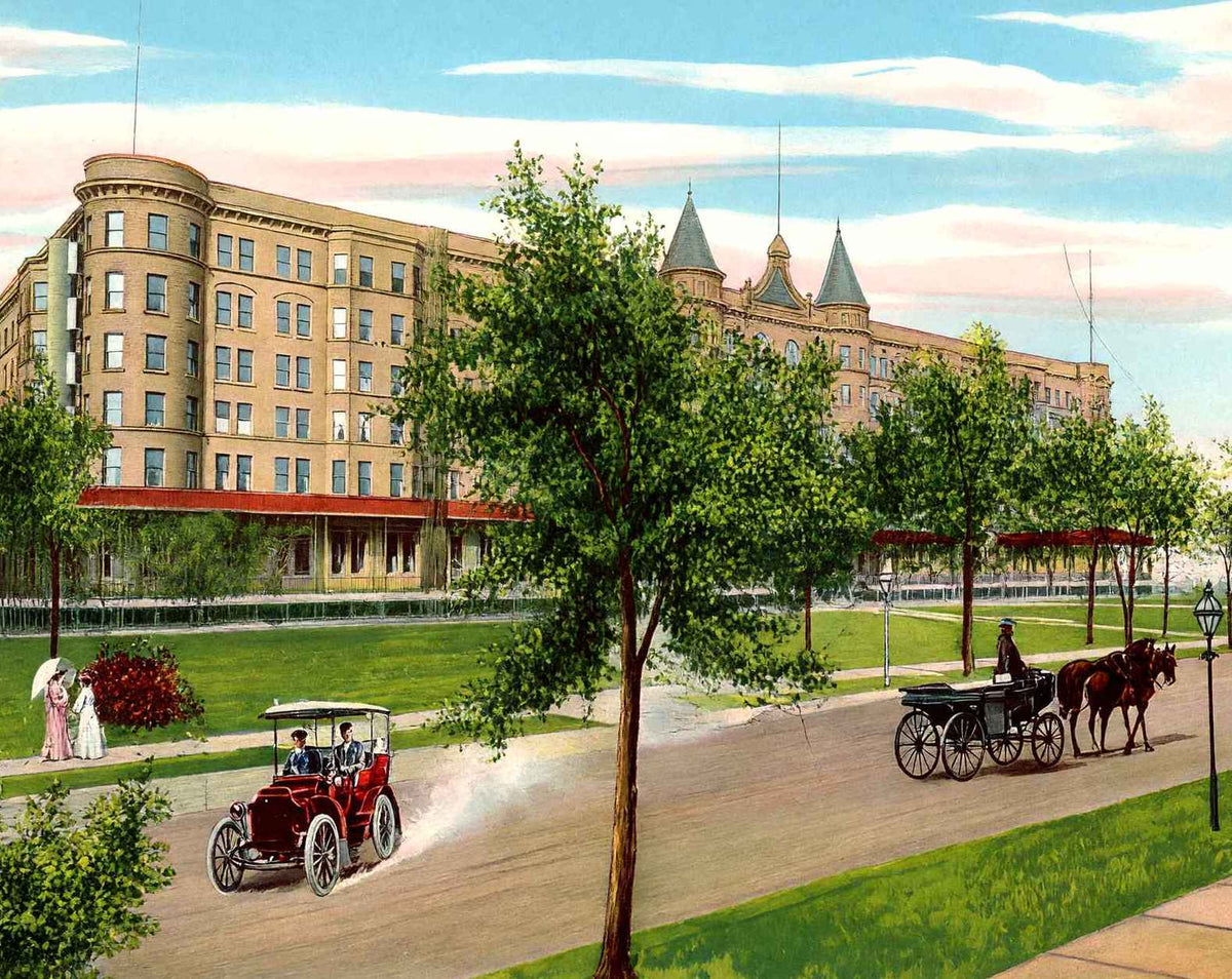 Chicago Beach Hotel in 1905 vintage print