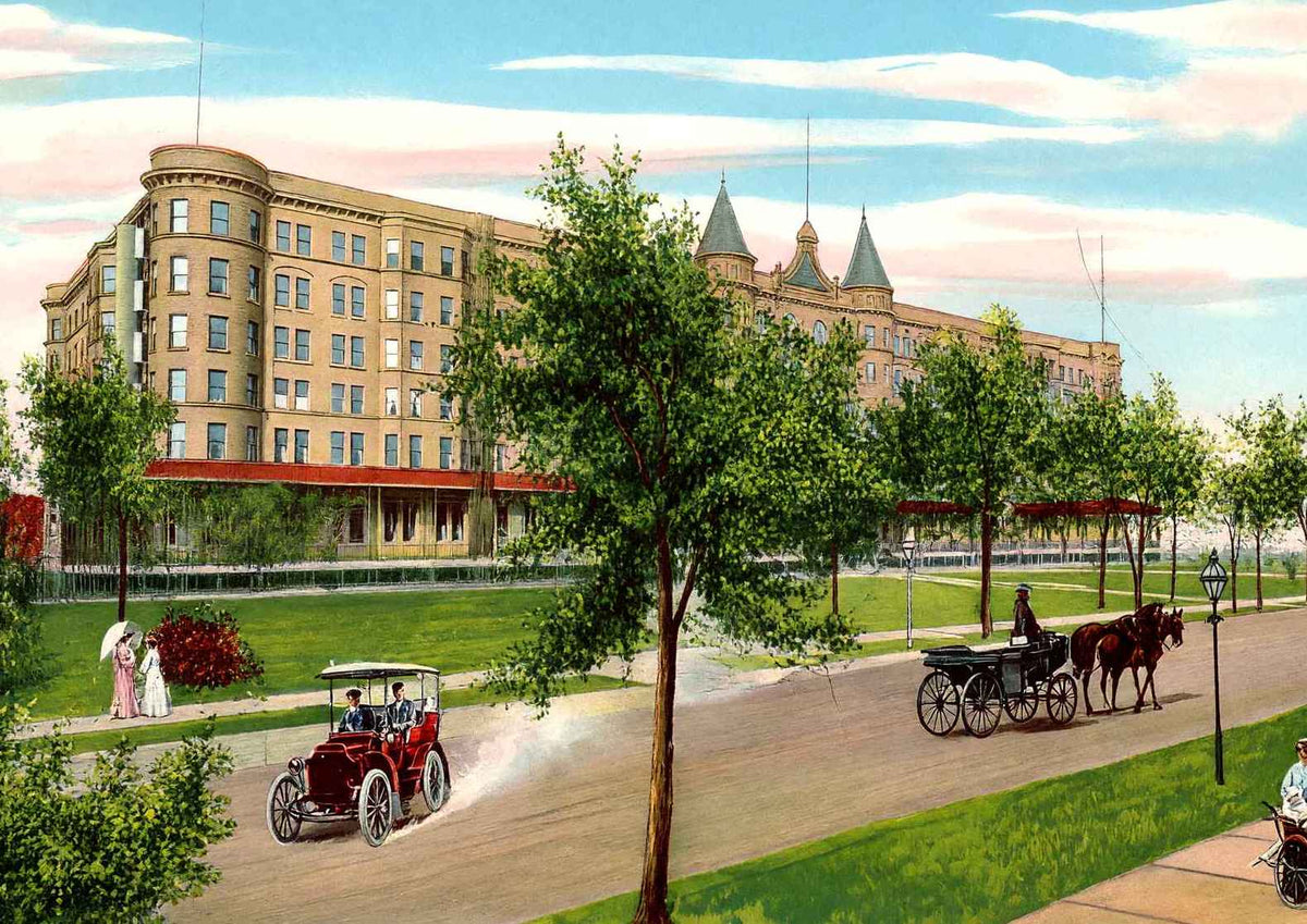 Chicago Beach Hotel in 1905 Vintage Print (7 Sizes) - Restored