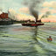 Chicago River in 1905 Vintage Print (7 Sizes) - Enhanced