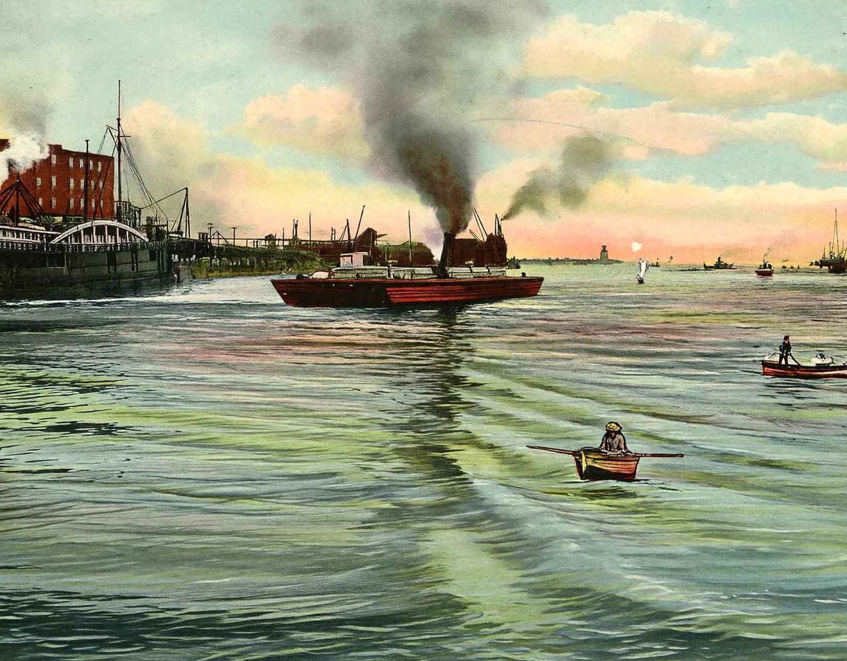Chicago River in 1905 Vintage Print (7 Sizes) - Enhanced