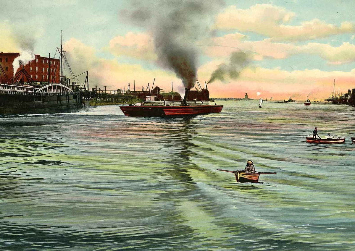 Chicago River in 1905 Vintage Print (7 Sizes) - Enhanced