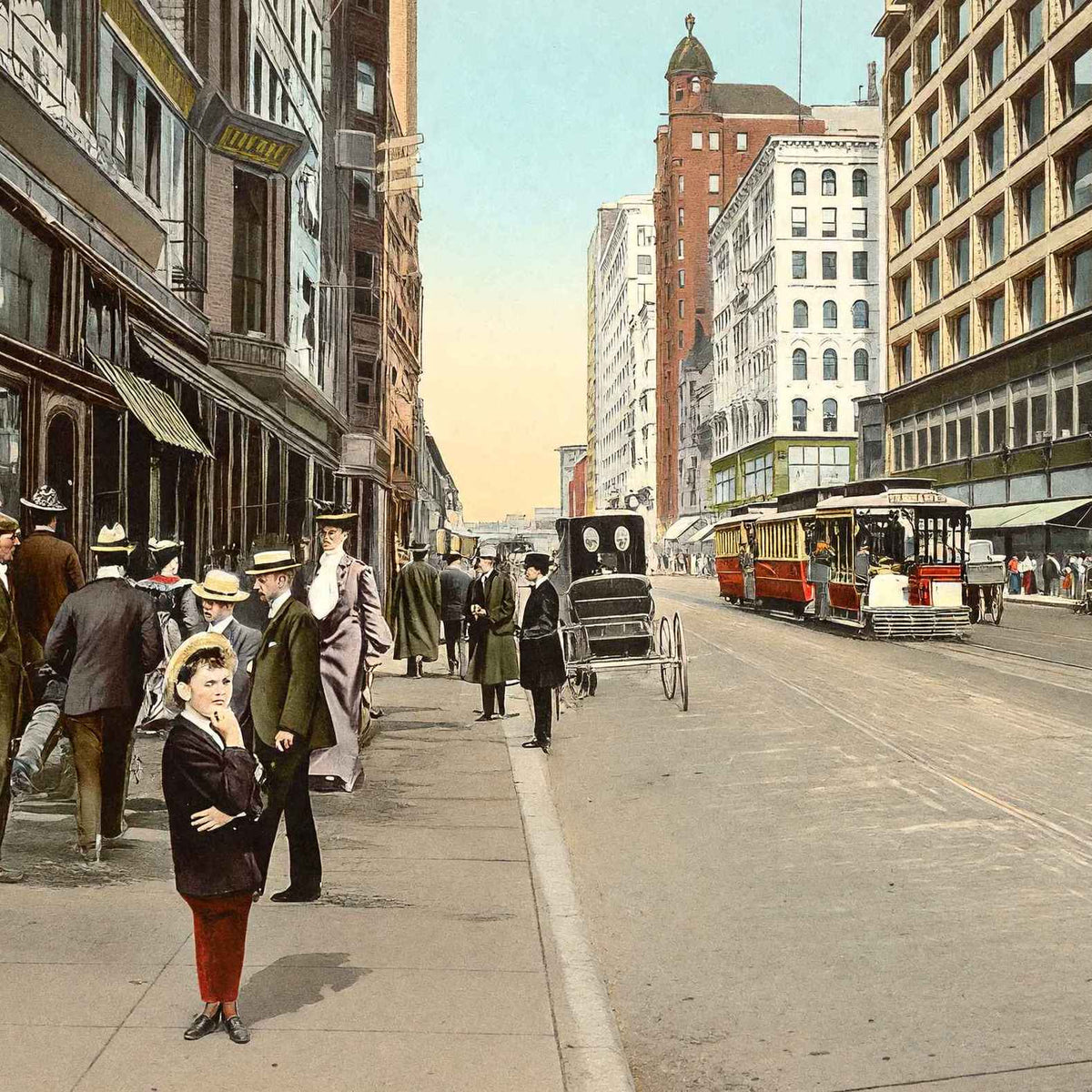 State Street from Monroe Chicago in 1905 Vintage Print (7 Sizes) - Shipped Flat