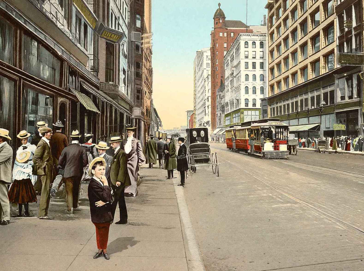State Street from Monroe Chicago in 1905 Vintage Print (7 Sizes) - Shipped Flat