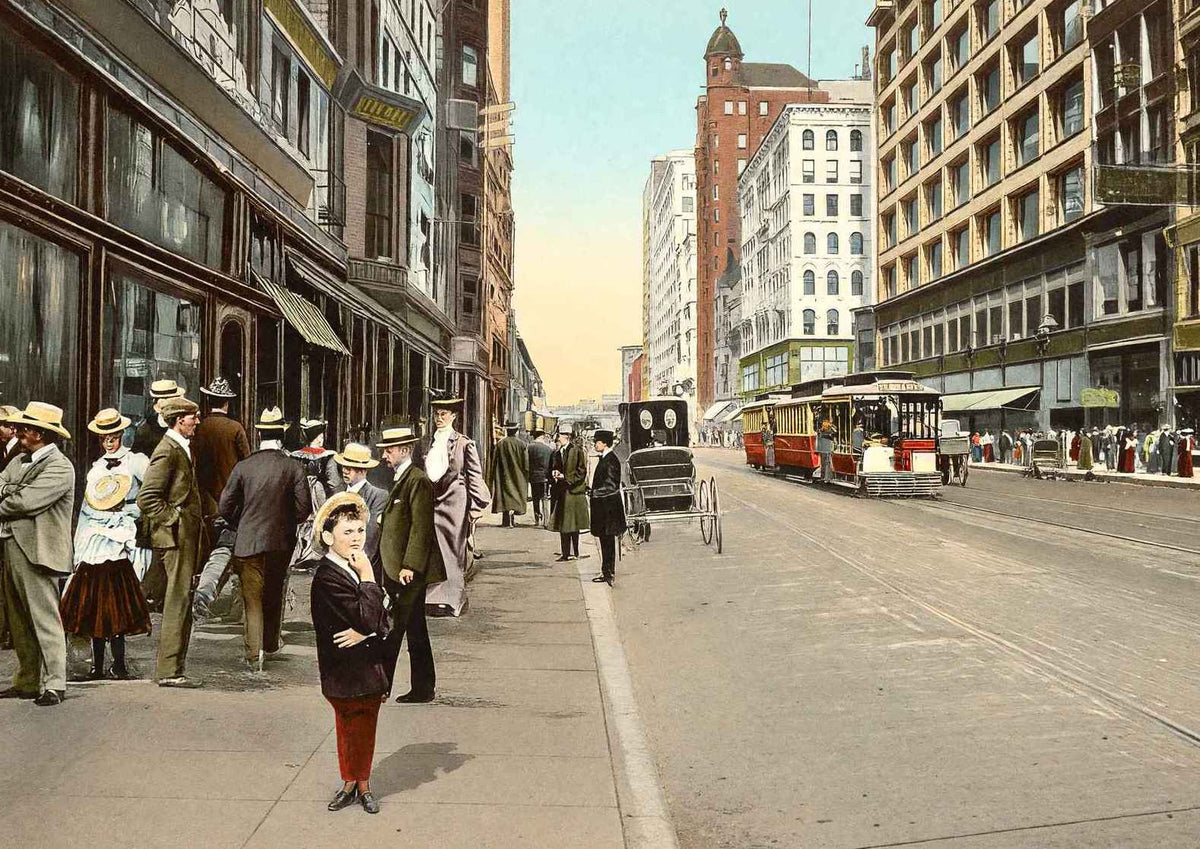 State Street from Monroe Chicago in 1905 Vintage Print (7 Sizes) - Shipped Flat
