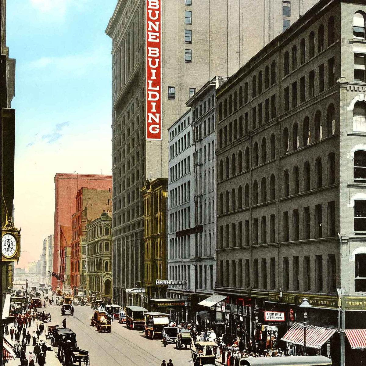 Dearborn Street North from Monroe Chicago in 1905 Vintage Print (7 Sizes)