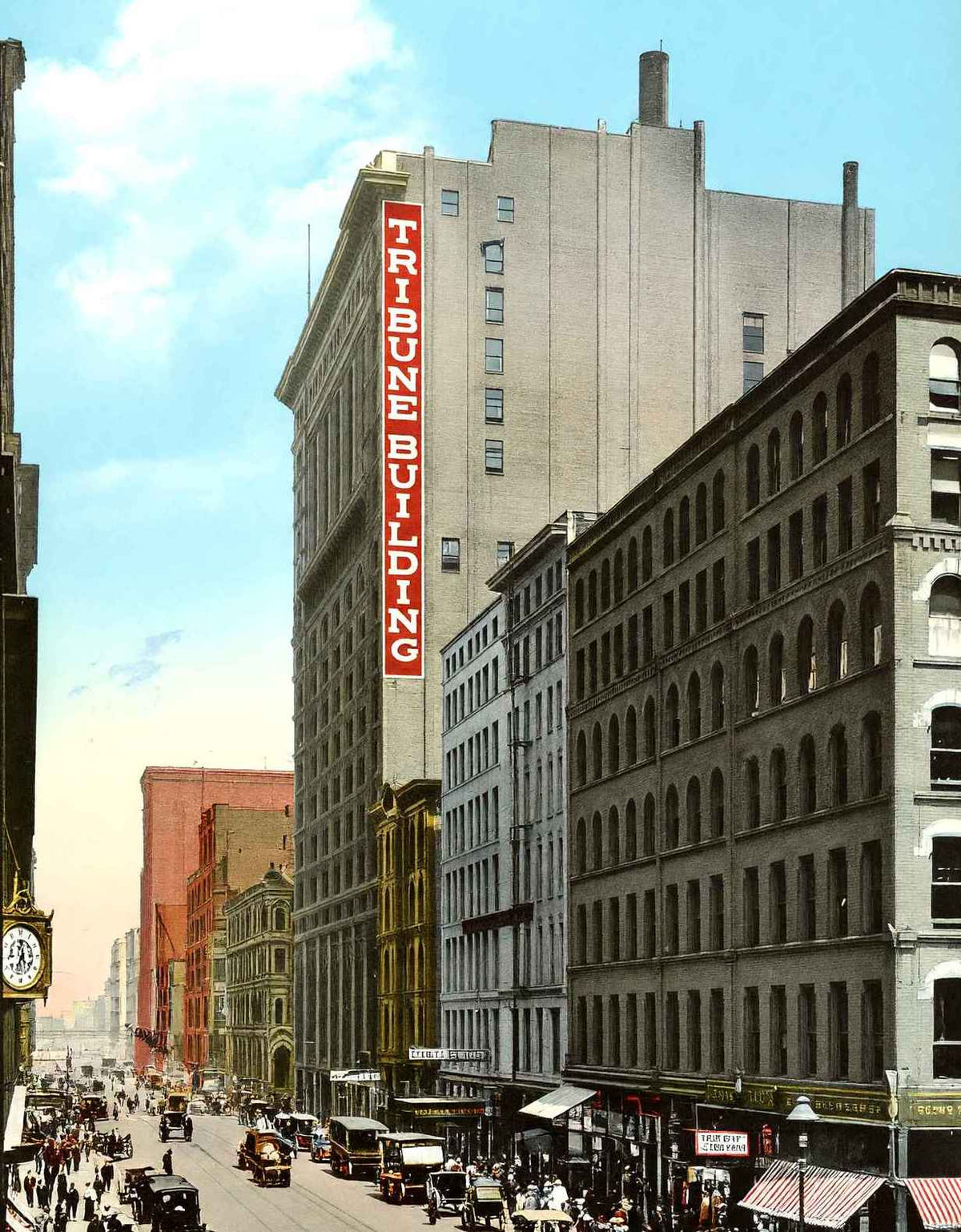 Dearborn Street North from Monroe Chicago in 1905 Vintage Print (7 Sizes)