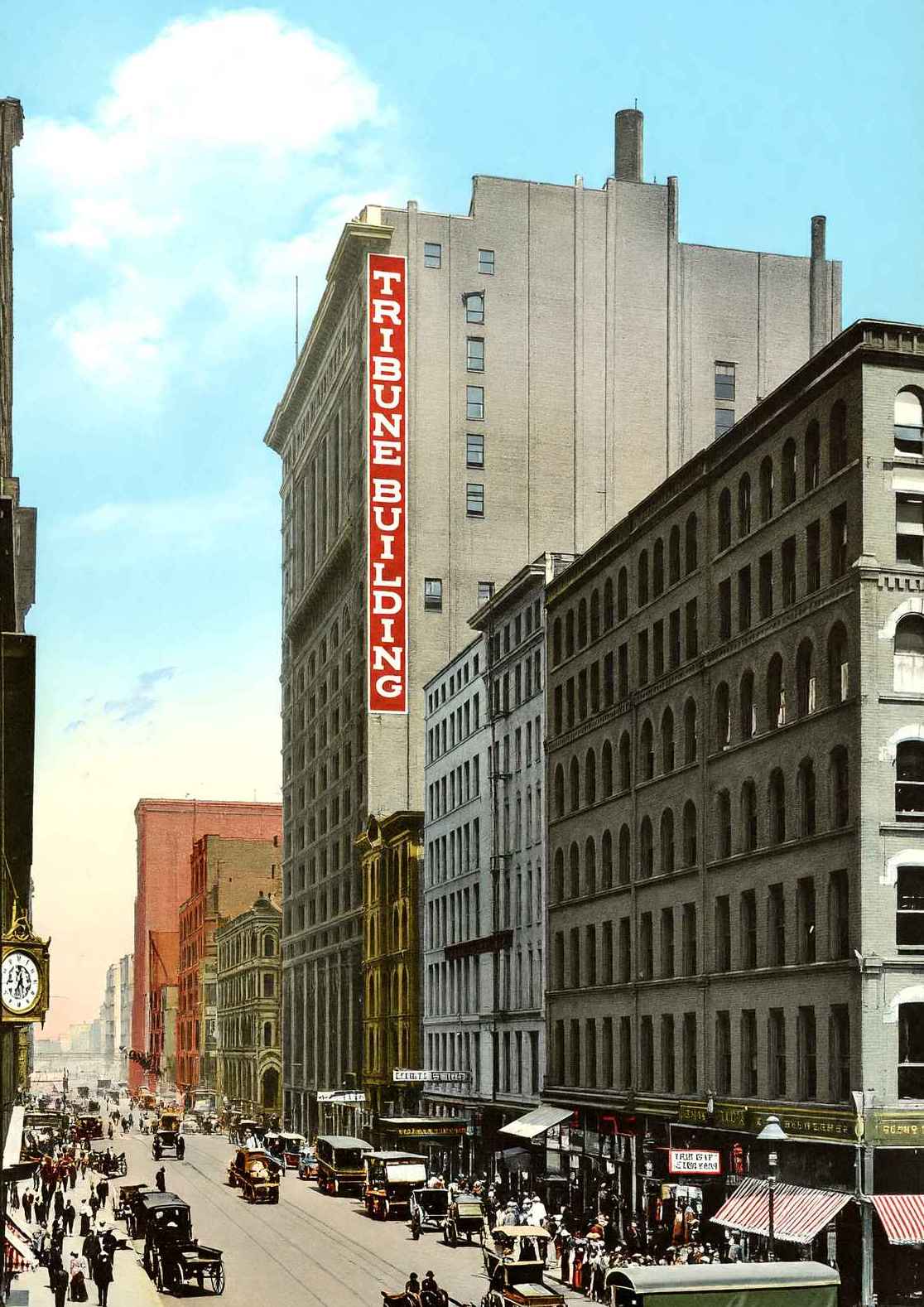 Dearborn Street North from Monroe Chicago in 1905 Vintage Print (7 Sizes)