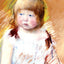 Child with Bangs in a Blue Dress 1910 by Mary Cassatt Art Print (6 Sizes)