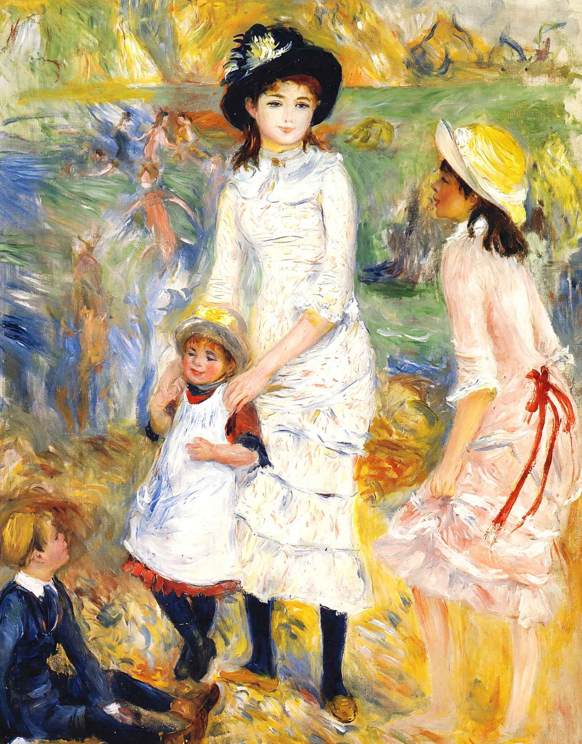 Children on the Seashore Fine Art Print 1883 by Pierre-Auguste Renoir (6 Sizes)