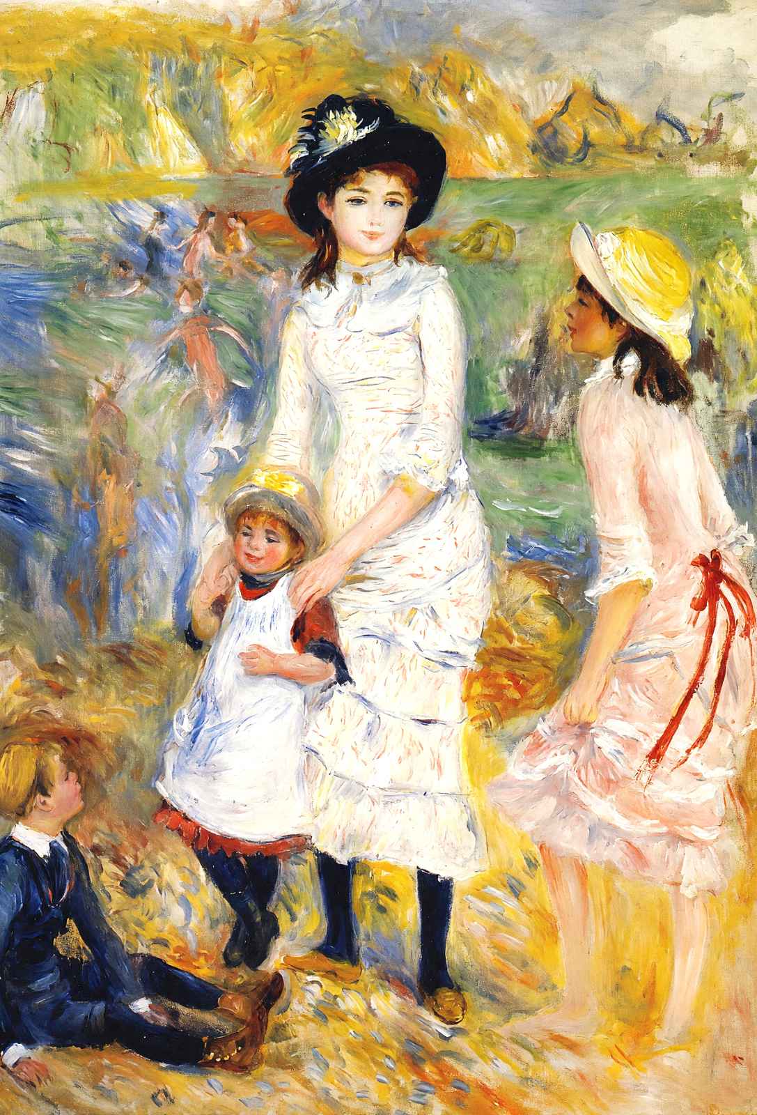 Children on the Seashore Fine Art Print 1883 by Pierre-Auguste Renoir (6 Sizes)