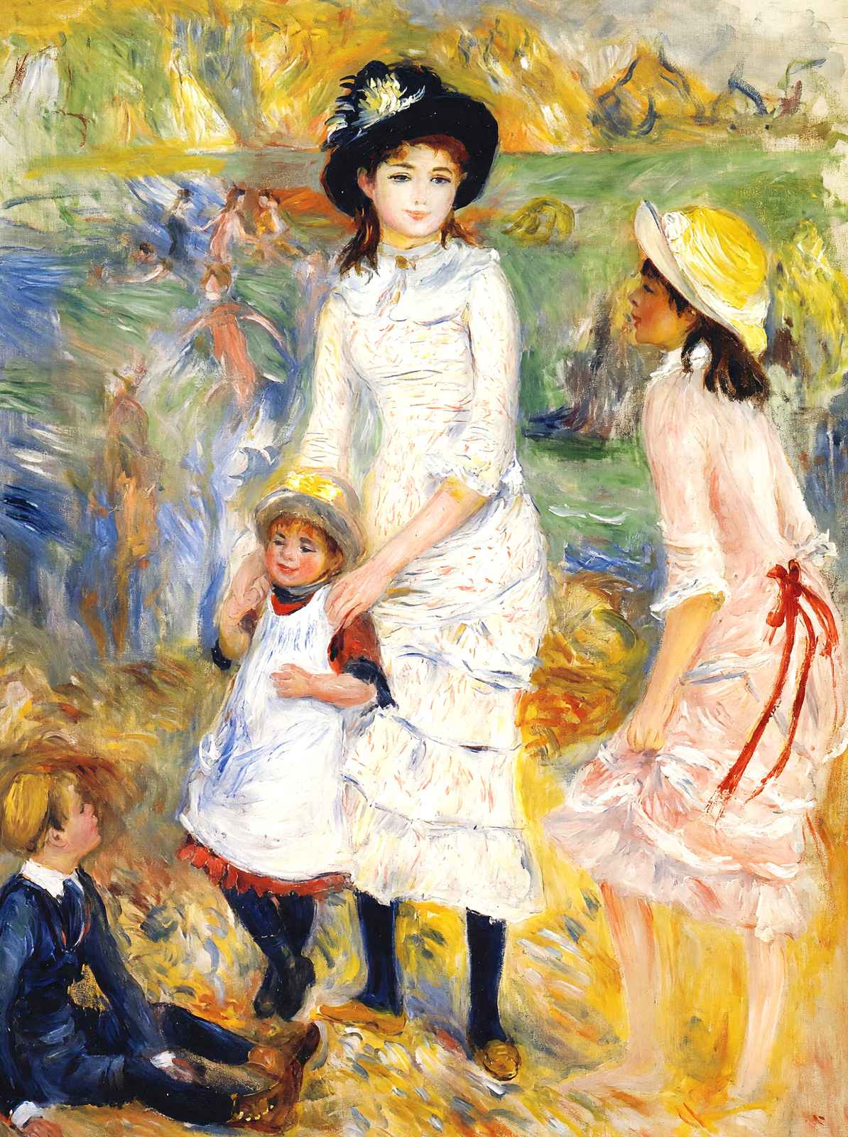 Children on the Seashore Fine Art Print 1883 by Pierre-Auguste Renoir (6 Sizes)