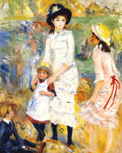 Children on the Seashore art print by Pierre-Auguste Renoir (1883)