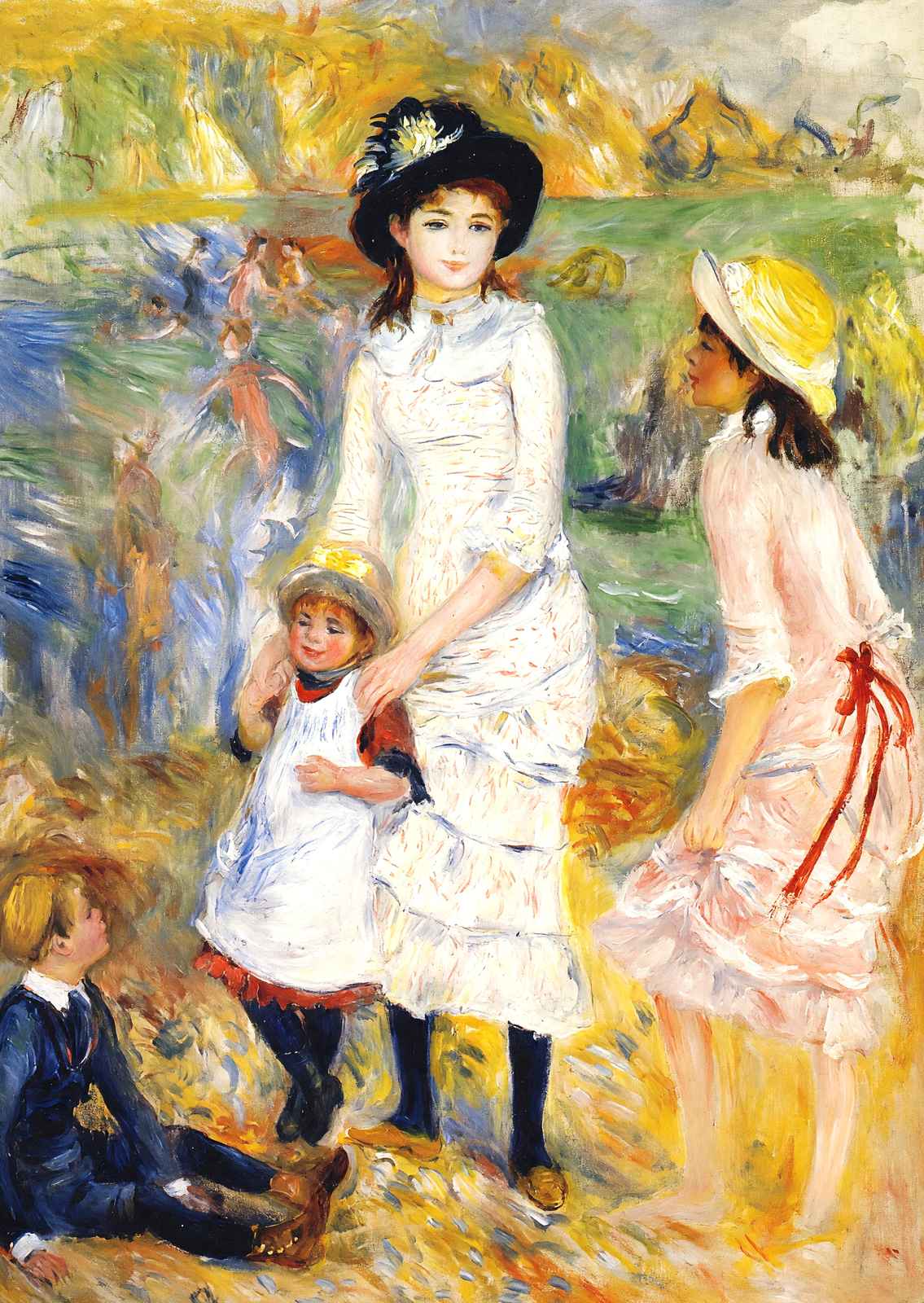 Children on the Seashore Fine Art Print 1883 by Pierre-Auguste Renoir (6 Sizes)