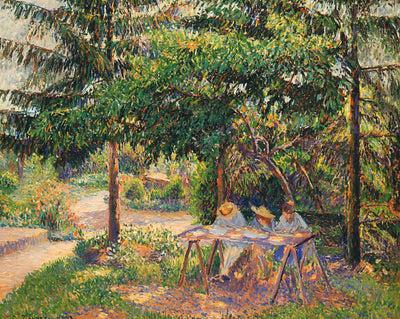 Children in a Garden at Eragny art print by Camille Pissarro (1892)
