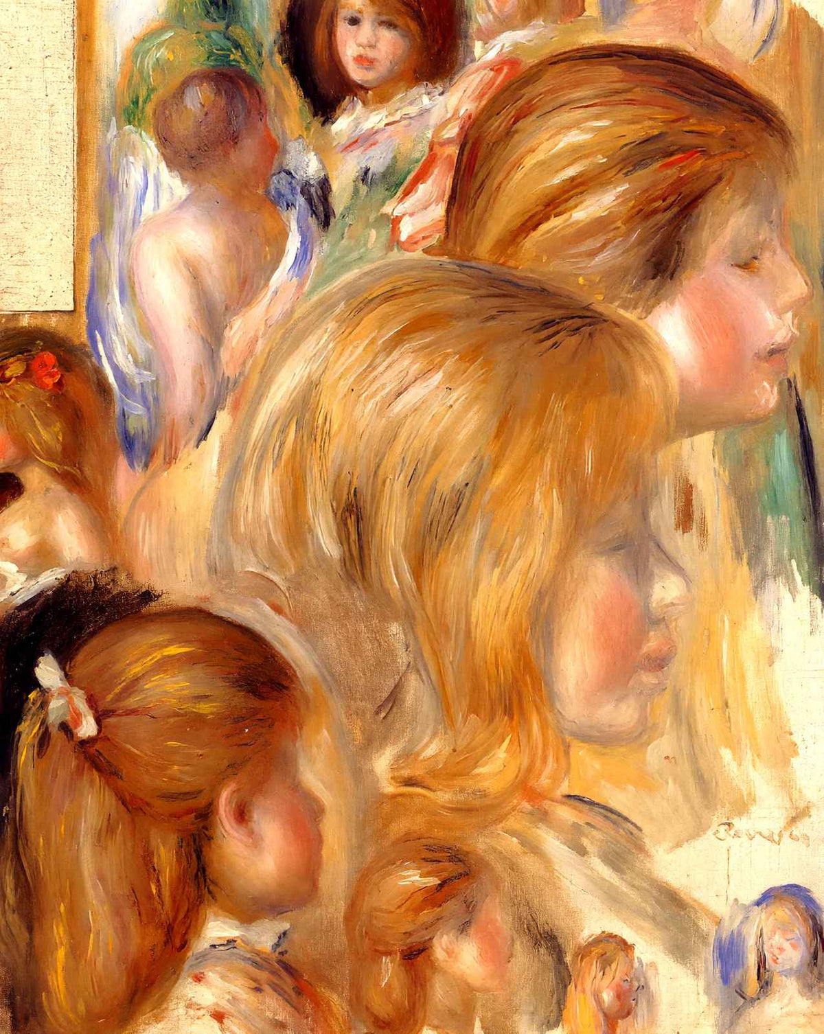 Children`s Heads painting print by Pierre-Auguste Renoir