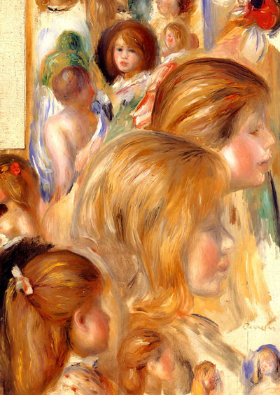Children`s Heads Fine Art Print Painting by Pierre-Auguste Renoir (6 Sizes)