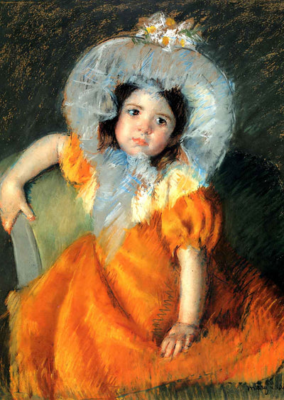 Child in Orange Dress Fine Art Print 1902 Painting by Mary Cassatt (6 Sizes)