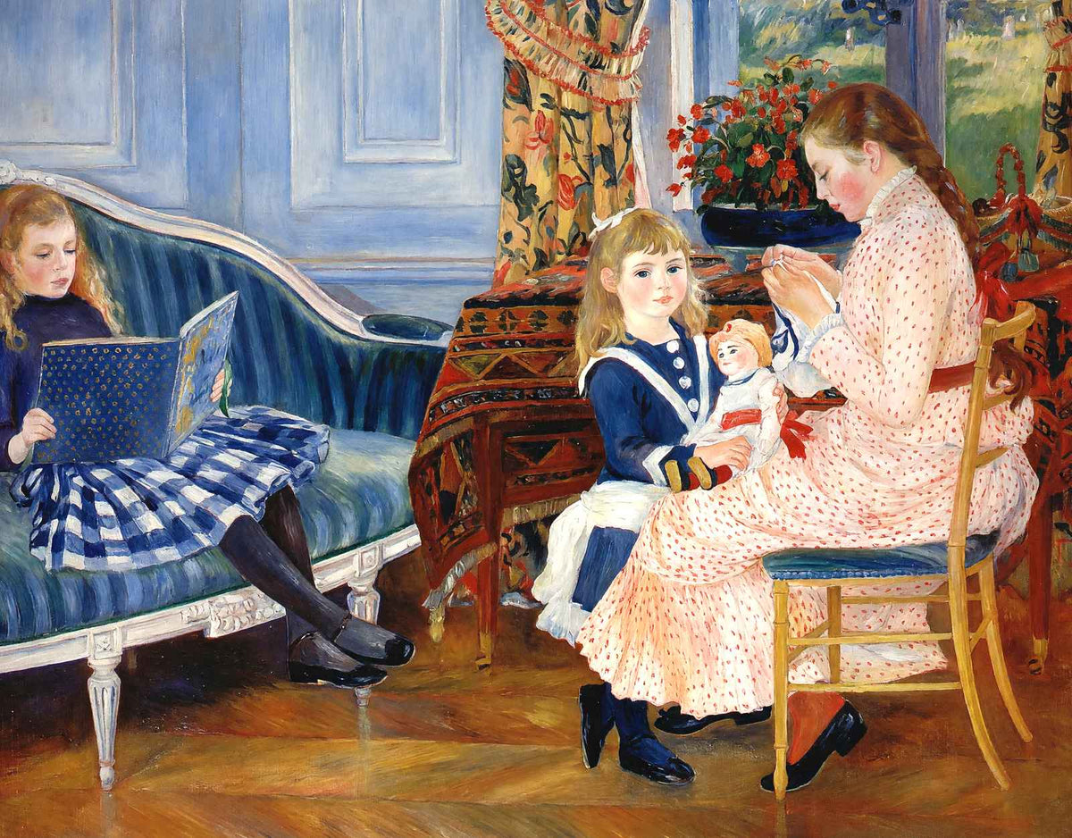Children`s Afternoon at Wargemont (Marguerite) 1884 Art Print (6 Sizes)