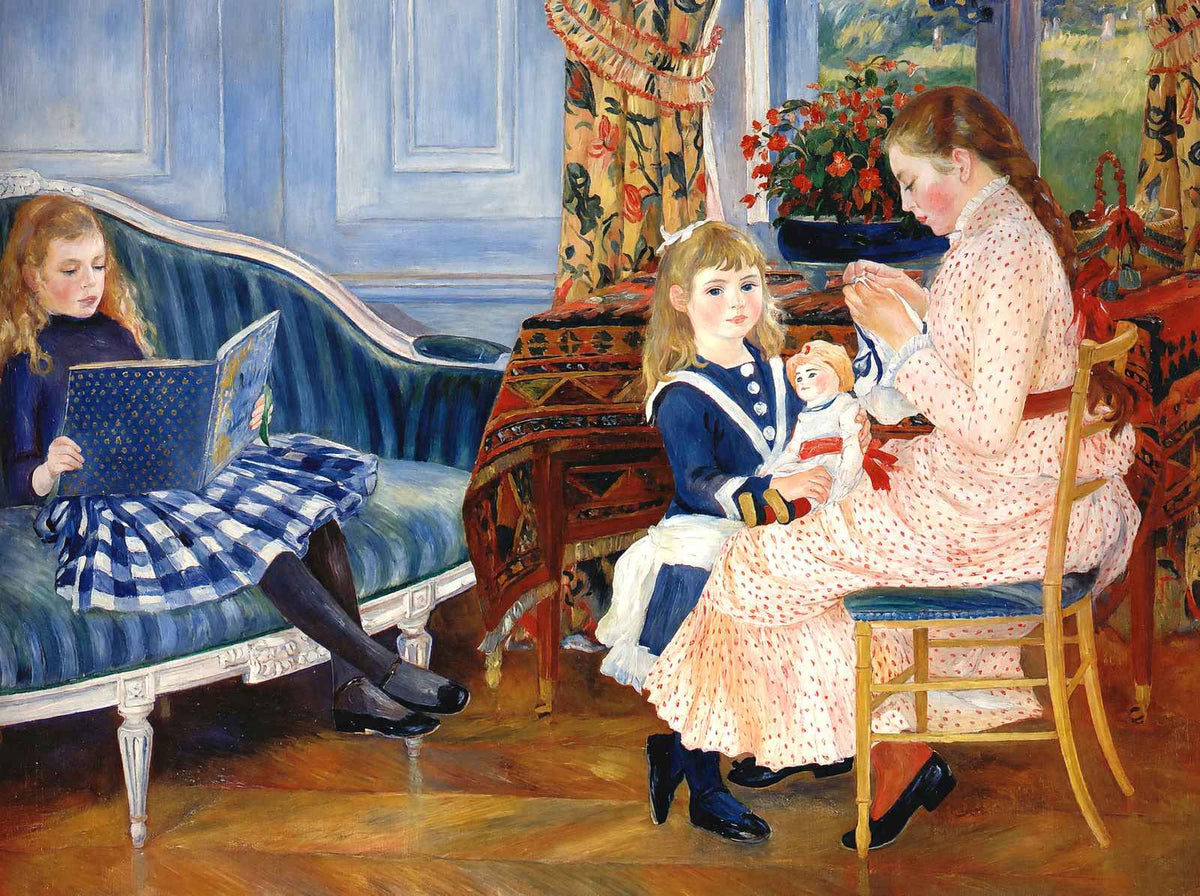 Children`s Afternoon at Wargemont (Marguerite) 1884 Art Print (6 Sizes)