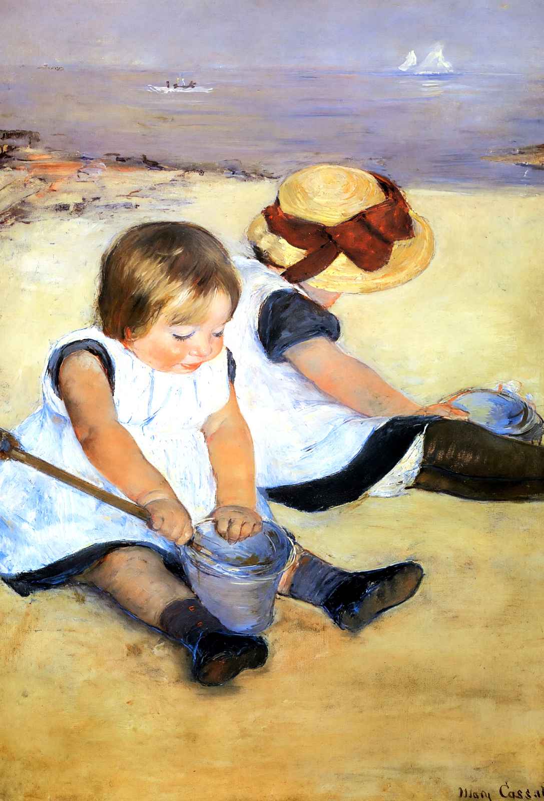 Children Playing on the Beach Fine Art Print 1884 by Mary Cassatt (6 Sizes)