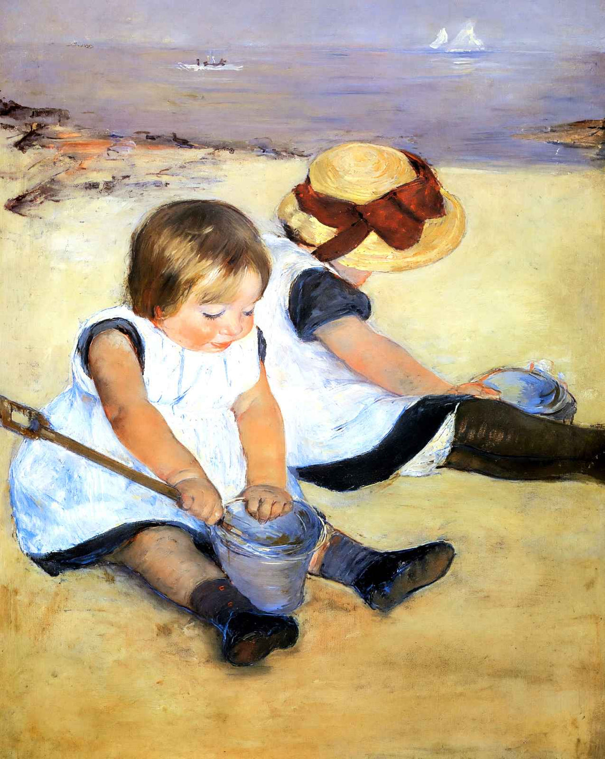 Children Playing on the Beach painting by Mary Cassatt (1884)