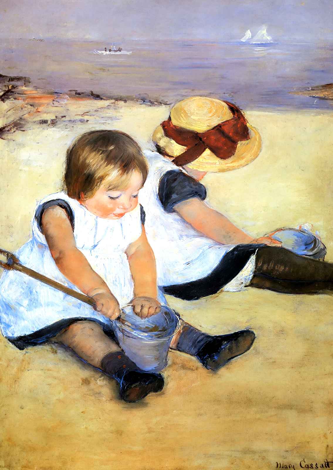 Children Playing on the Beach Fine Art Print 1884 by Mary Cassatt (6 Sizes)