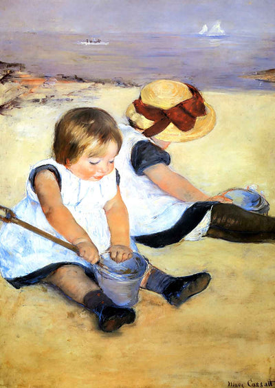 Children Playing on the Beach Fine Art Print 1884 by Mary Cassatt (6 Sizes)