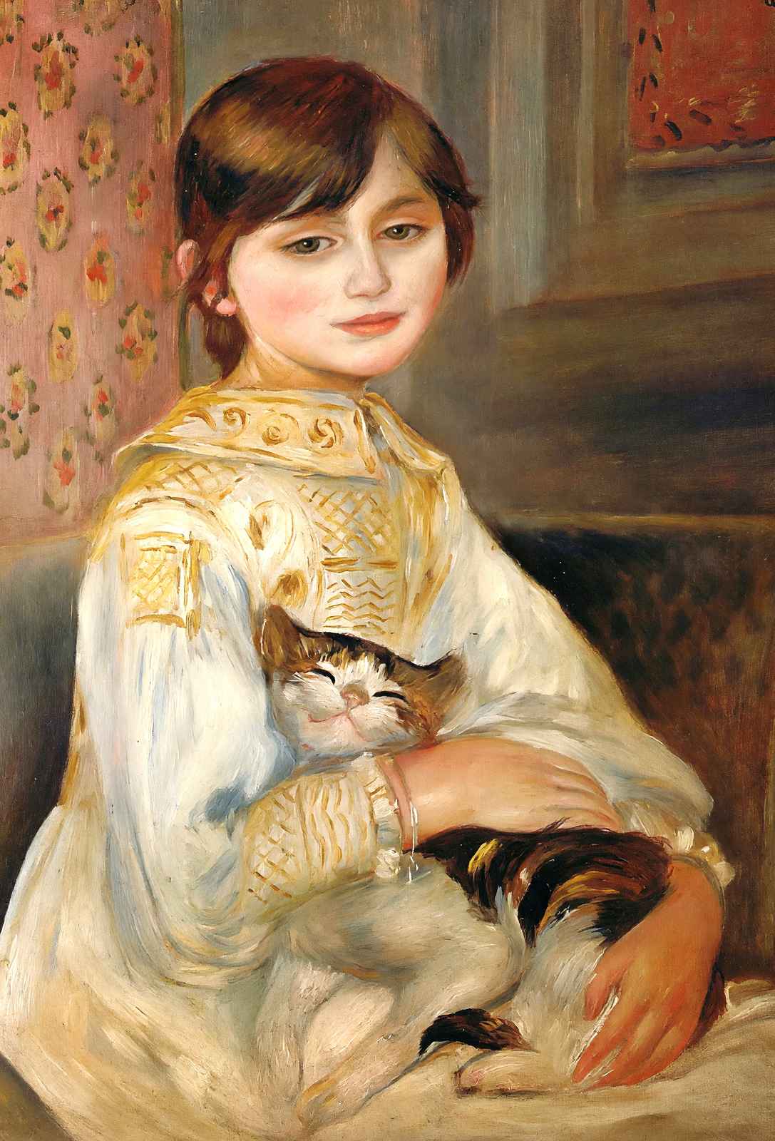 Child with Cat (Julie Manet) 1887 by Pierre-Auguste Renoir Art Print (6 Sizes)