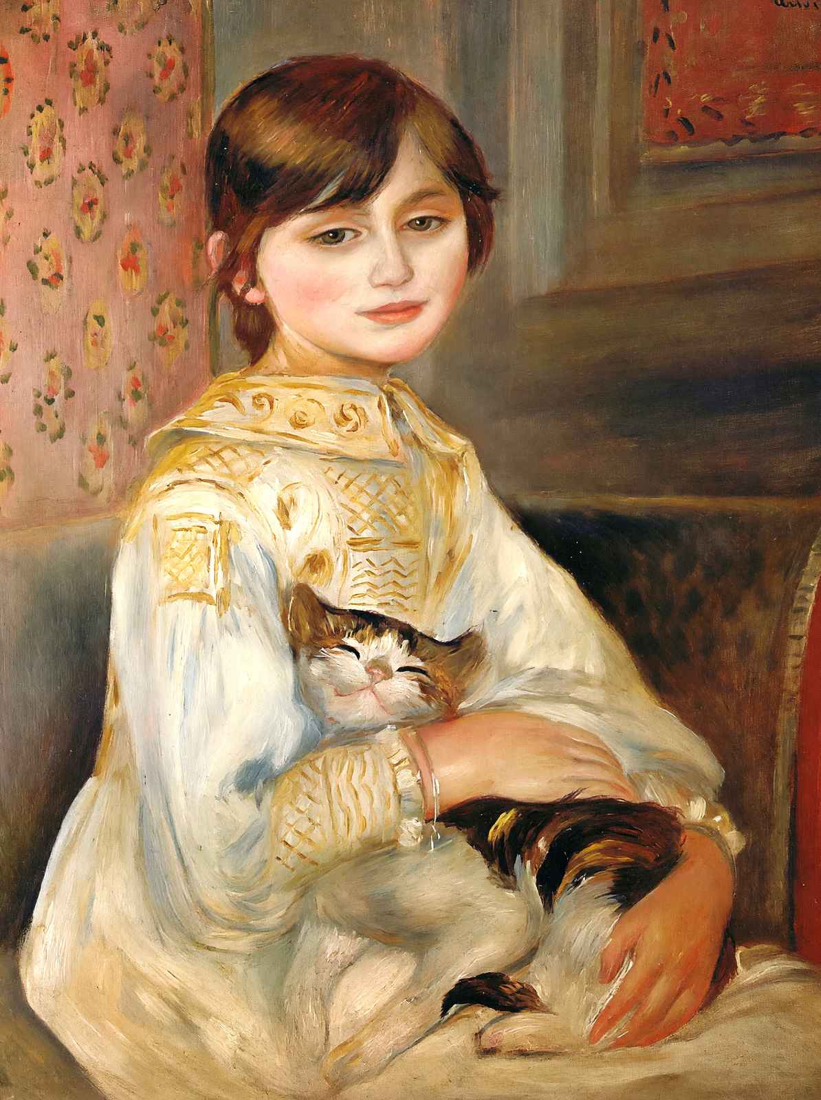 Child with Cat (Julie Manet) 1887 by Pierre-Auguste Renoir Art Print (6 Sizes)