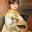 Child with Cat (Julie Manet) painting by Pierre-Auguste Renoir (1887)