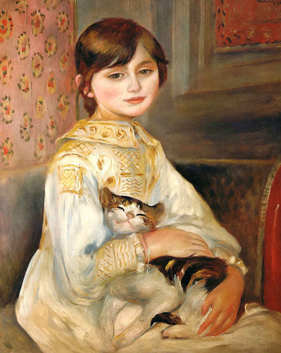 Child with Cat (Julie Manet) painting by Pierre-Auguste Renoir (1887)