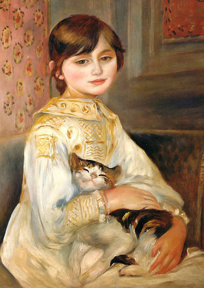Child with Cat (Julie Manet) 1887 by Pierre-Auguste Renoir Art Print (6 Sizes)