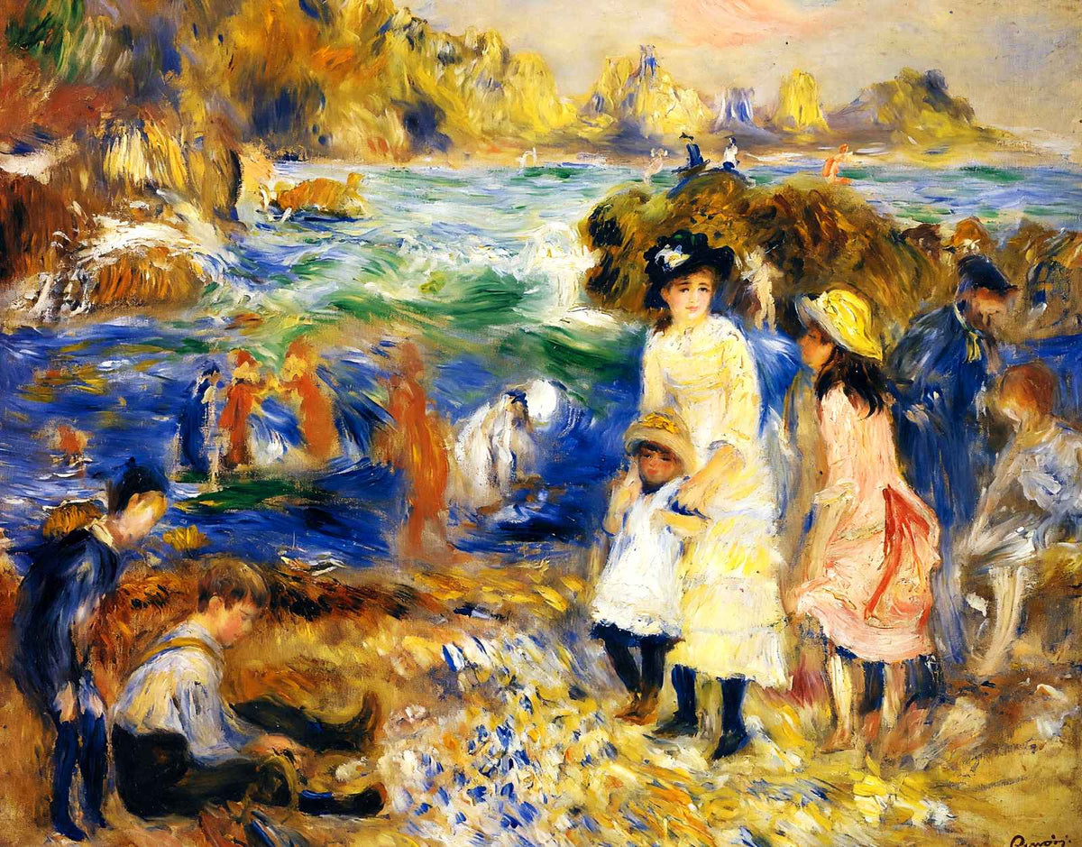 Children Art Print 1883 by the Sea in Guernsey by Renoir (6 Sizes)