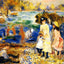 Children Art Print 1883 by the Sea in Guernsey by Renoir (6 Sizes)
