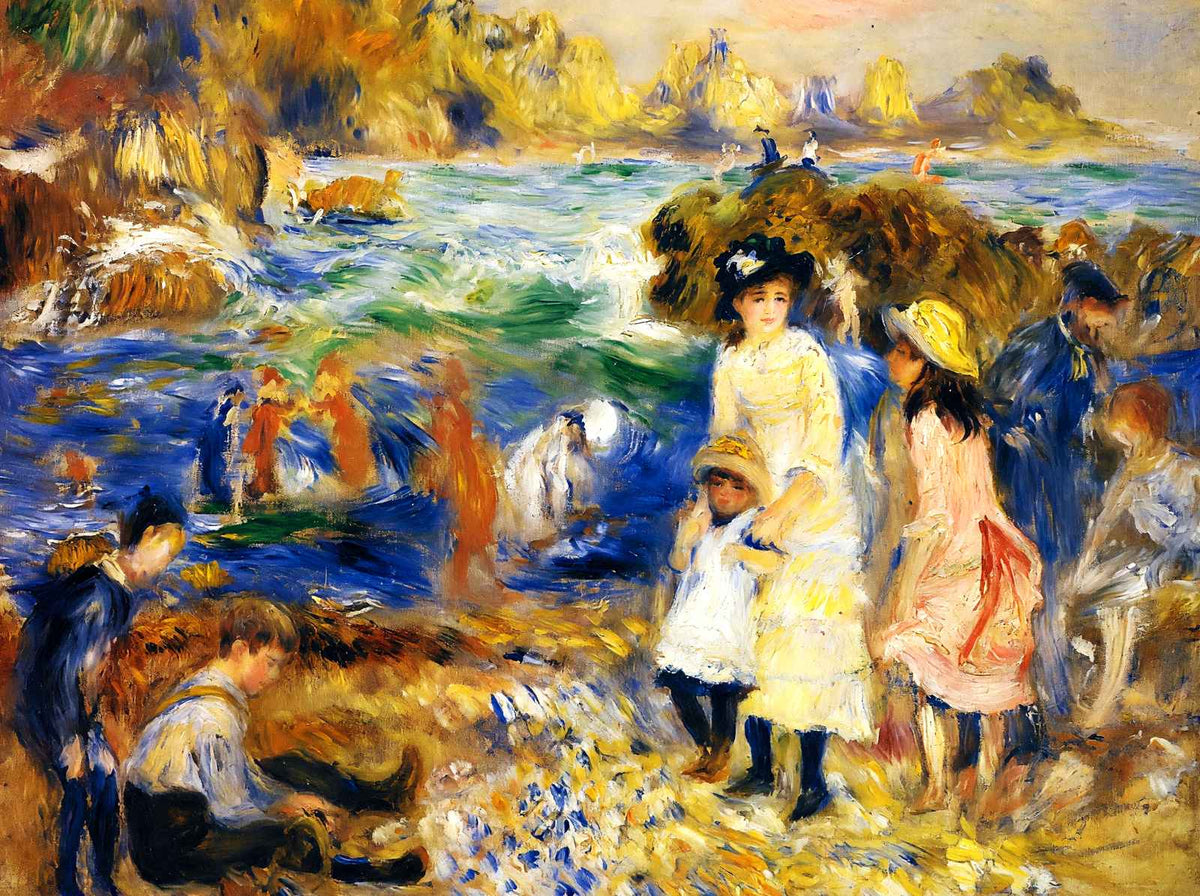 Children Art Print 1883 by the Sea in Guernsey by Renoir (6 Sizes)