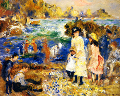 Children by the Sea in Guernsey painting by Pierre-Auguste Renoir (1883)