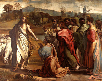 Christ's Charge to St. Peter (Cartoon for the Sistine Chapel) fine art print by Raphael (1515)
